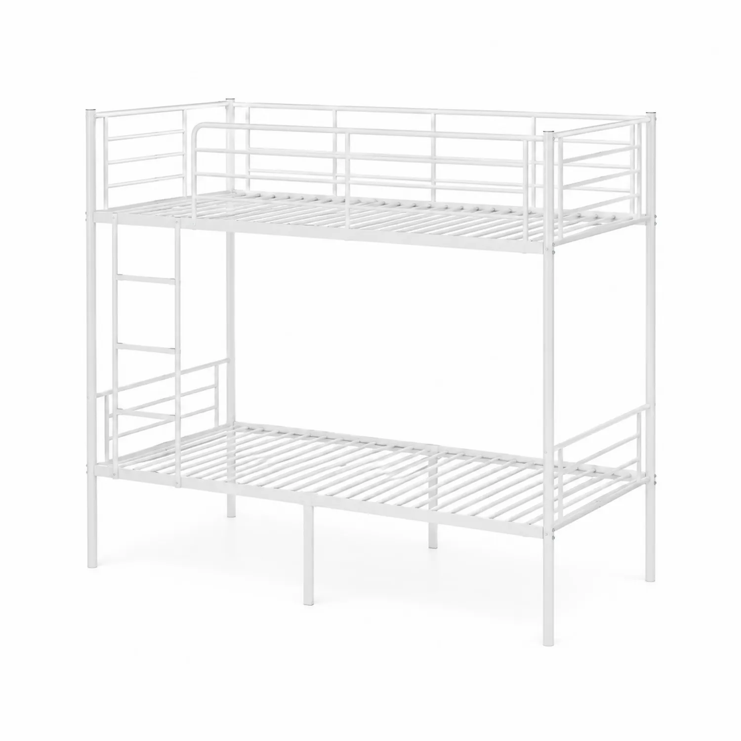 Łóżko piętrowe metalowe białe 200x90 cm