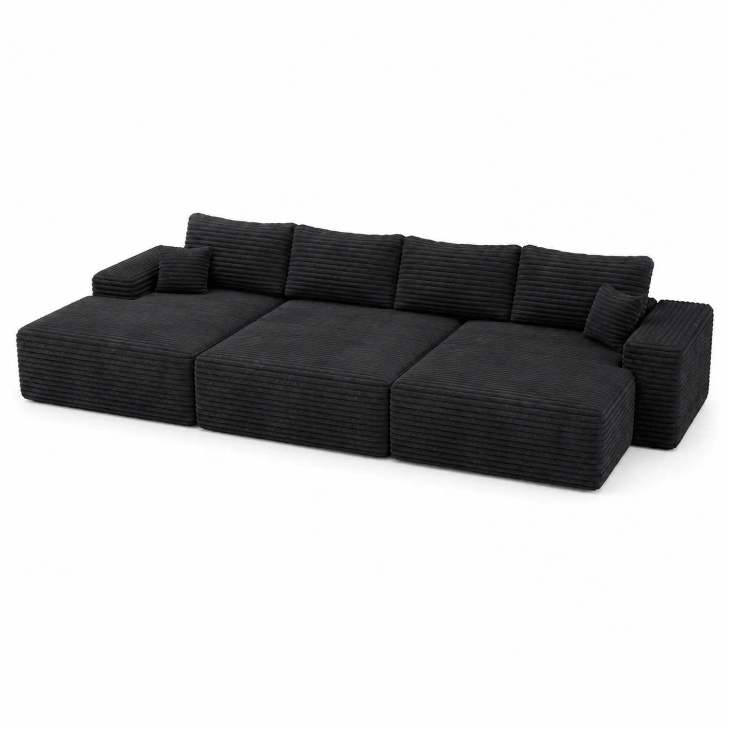 Sofa modułowa sztruks Czarna