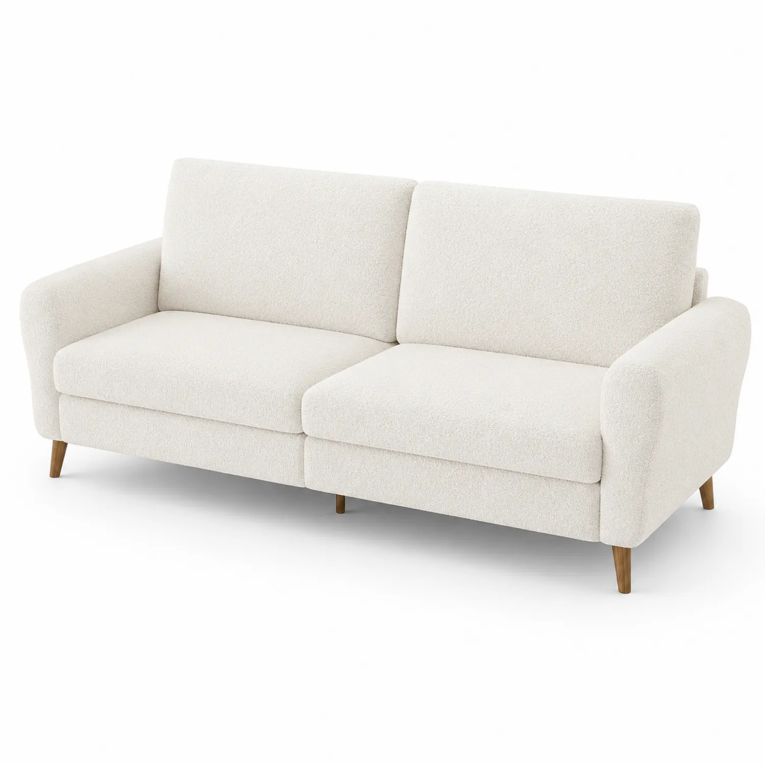 Sofa trzyosobowa z tkaniny kremowa 200x90x85 cm