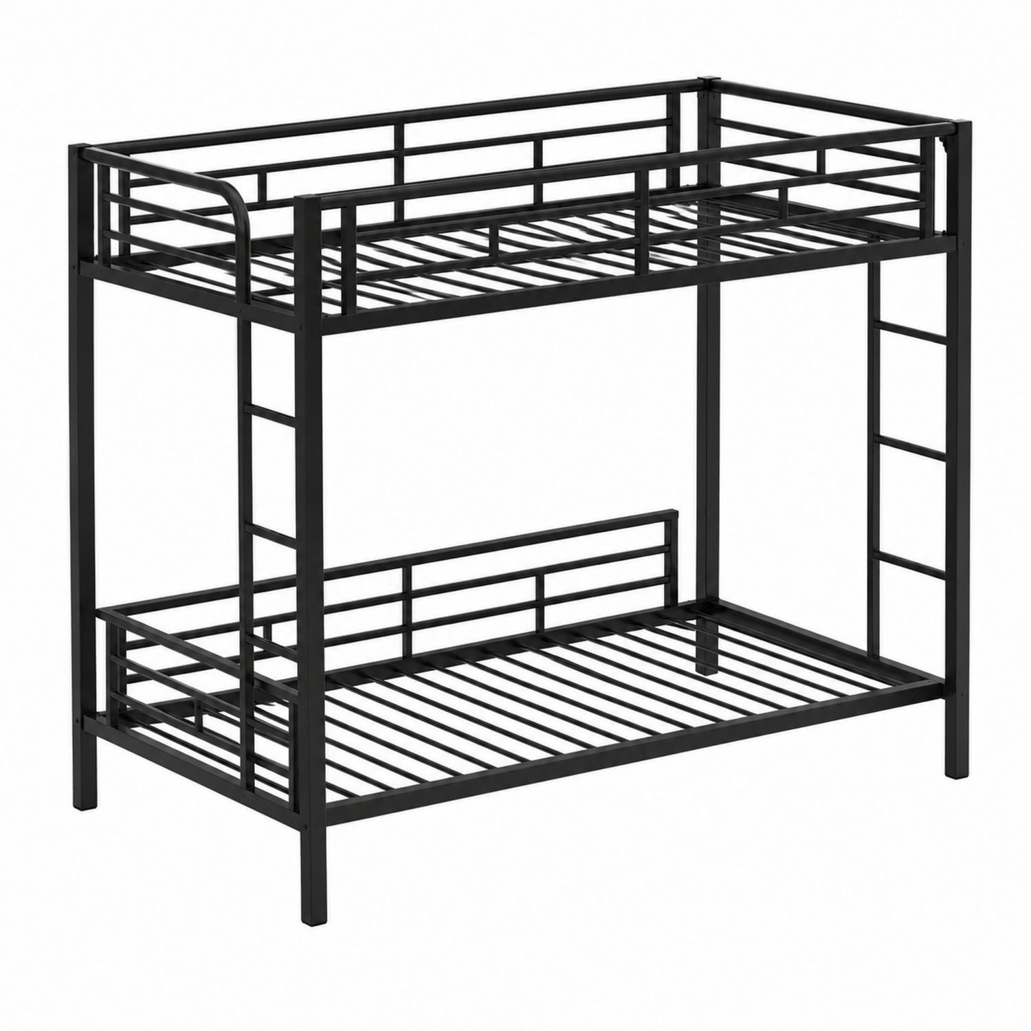Metalowe łóżko piętrowe czarne 200x90 cm