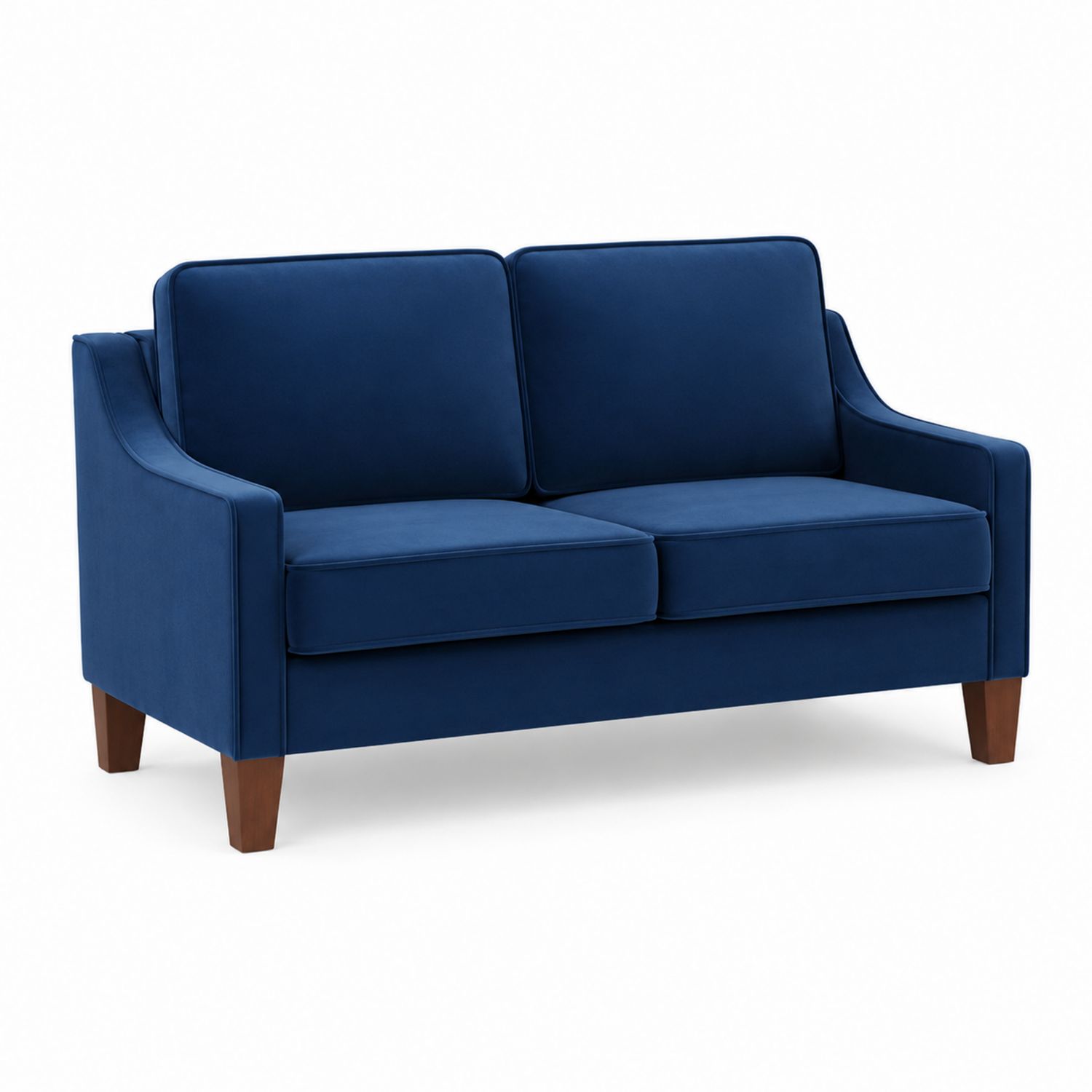 Sofa dwuosobowa welurowa Niebieska 150 cm