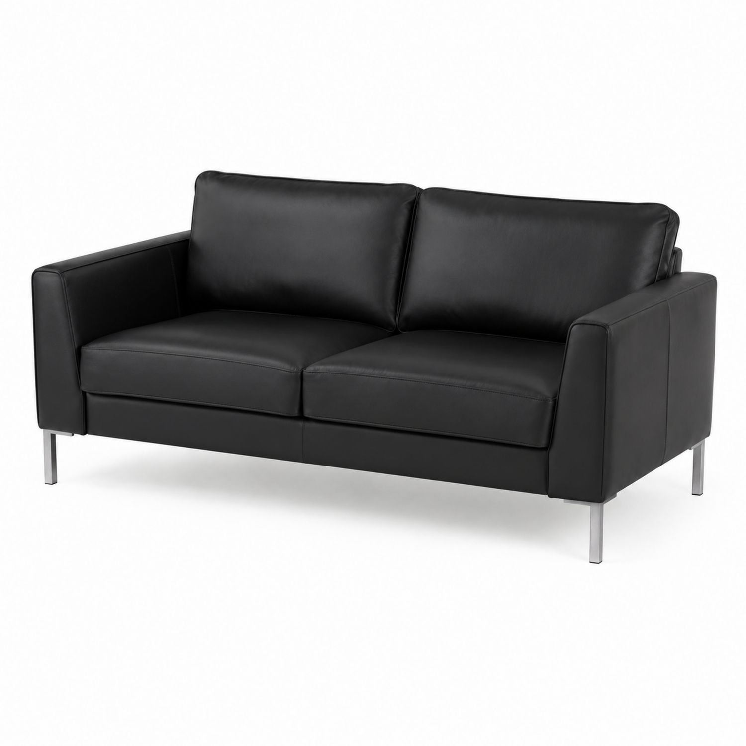 Sofa dwuosobowa skórzana czarna
