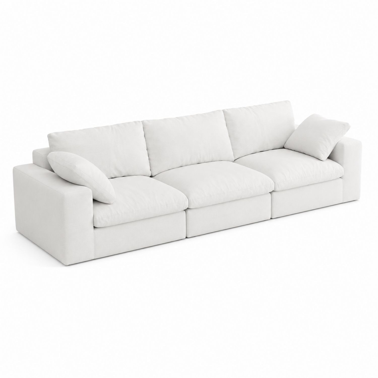 Sofa modułowa 3-osobowa z tkaniny Biała 240 cm