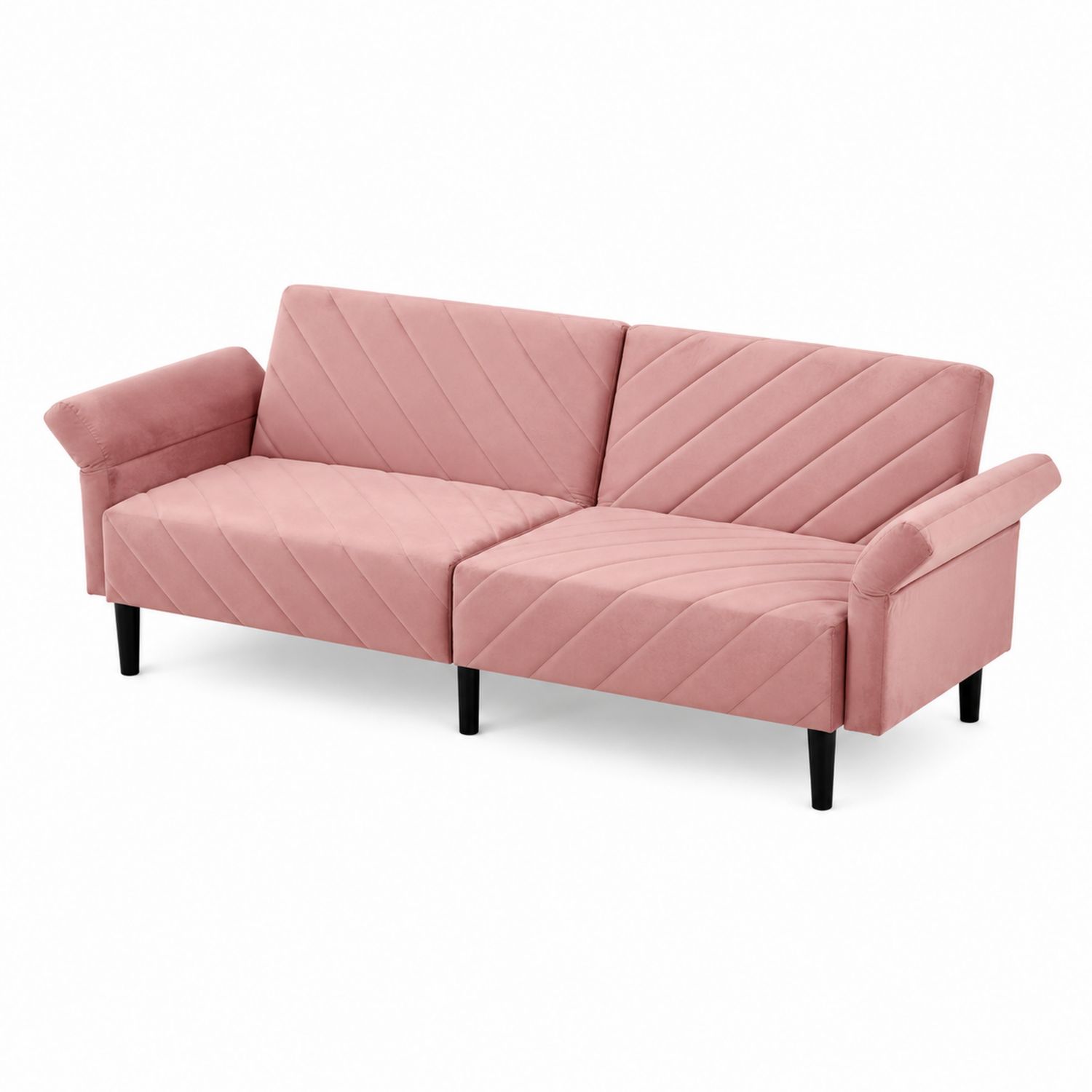 Sofa rozkładana aksamitna różowa 200x85 cm