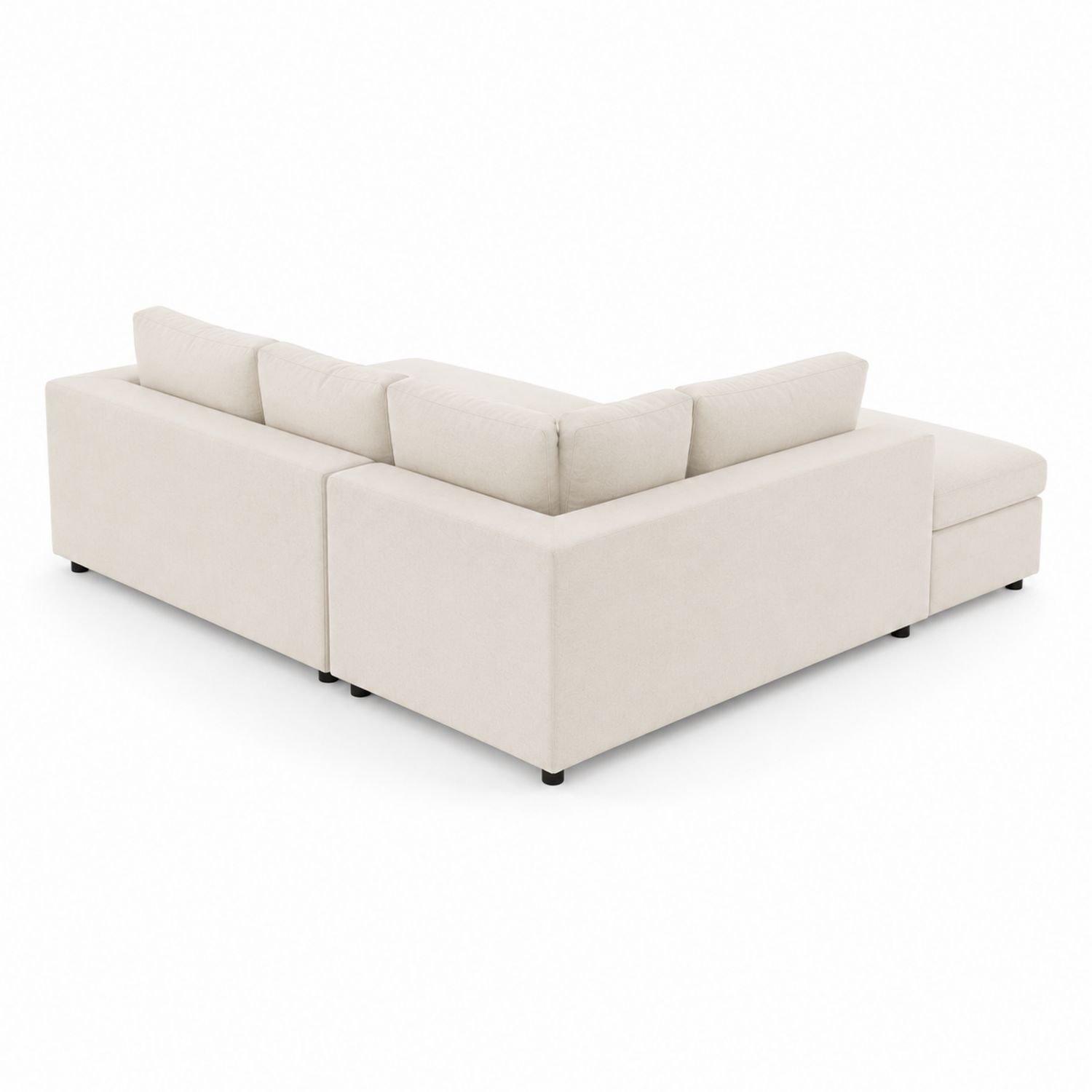 Modułowa sofa narożna L z tkaniny kremowej