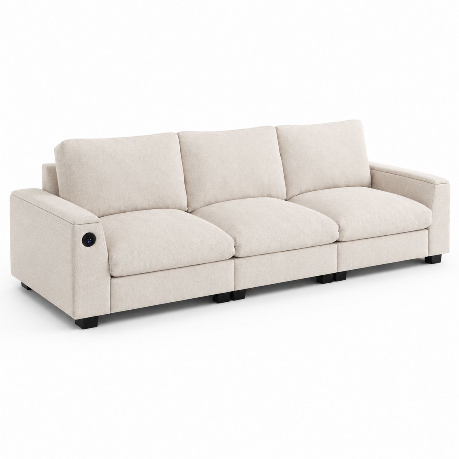 Sofa modułowa 3-osobowa z tkaniny Beżowa 220cm