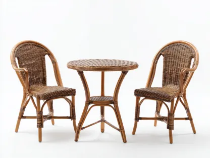 Conjunto de muebles de jardín ratán 3 piezas - Marrón-Beige - Incluye sillones y mesa - Diseño moderno-Javexiroom