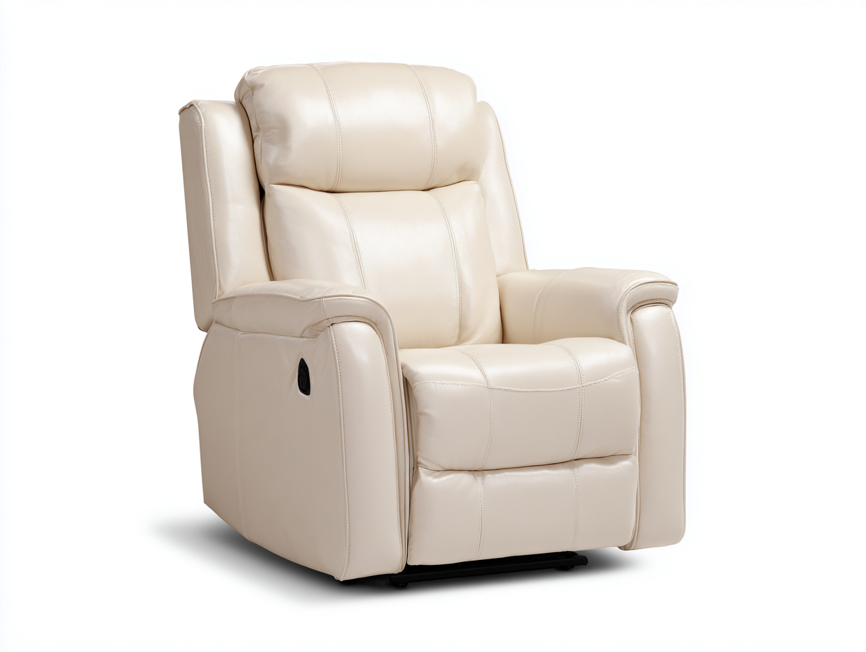 Sillones reclinables cuero sintético 88x95x105 cm beige para salón - diseño acolchado de confort-Javexiroom
