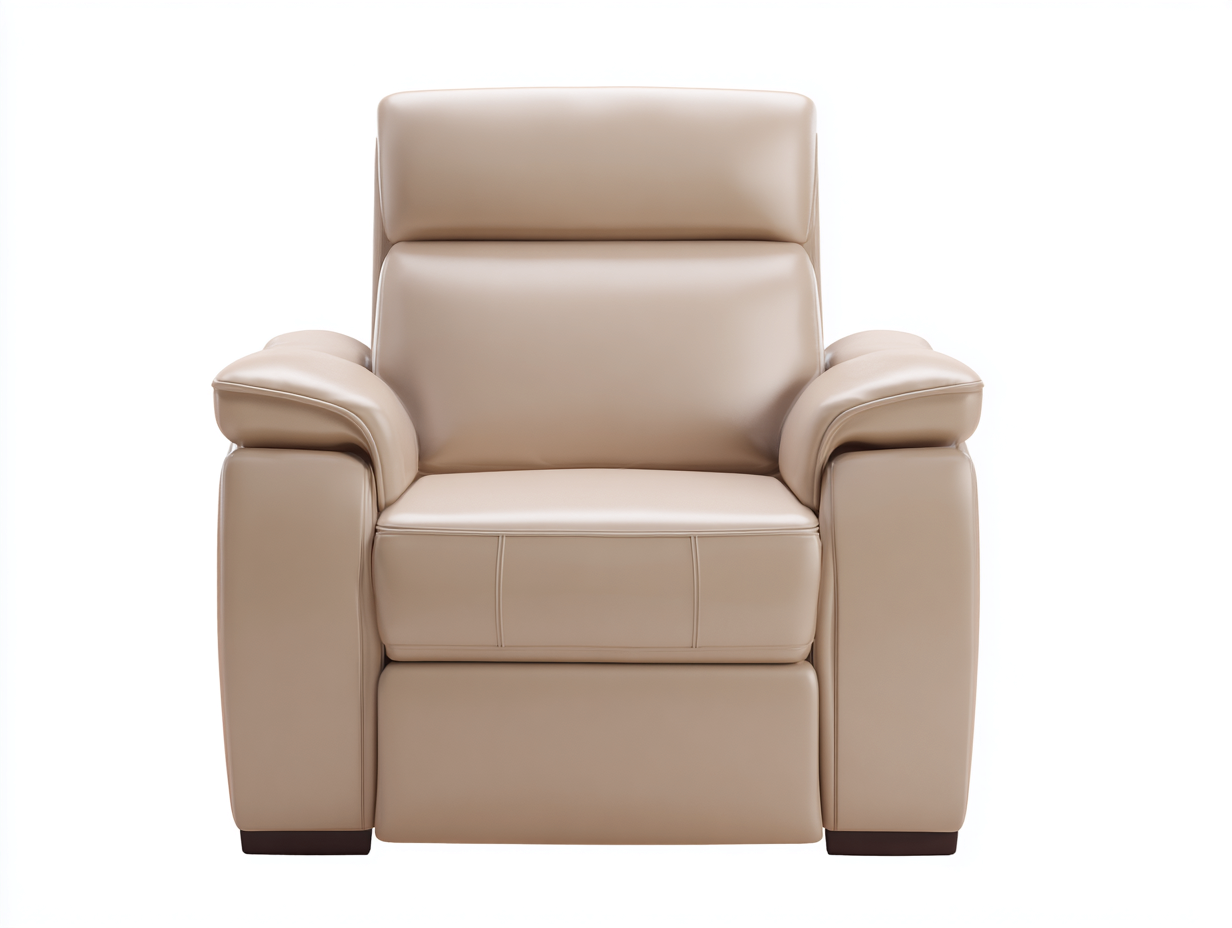 Sillones reclinables de piel sintética con respaldo alto 92x95x105 cm - beige - diseño moderno para salón y dormitorio-Javexiroom