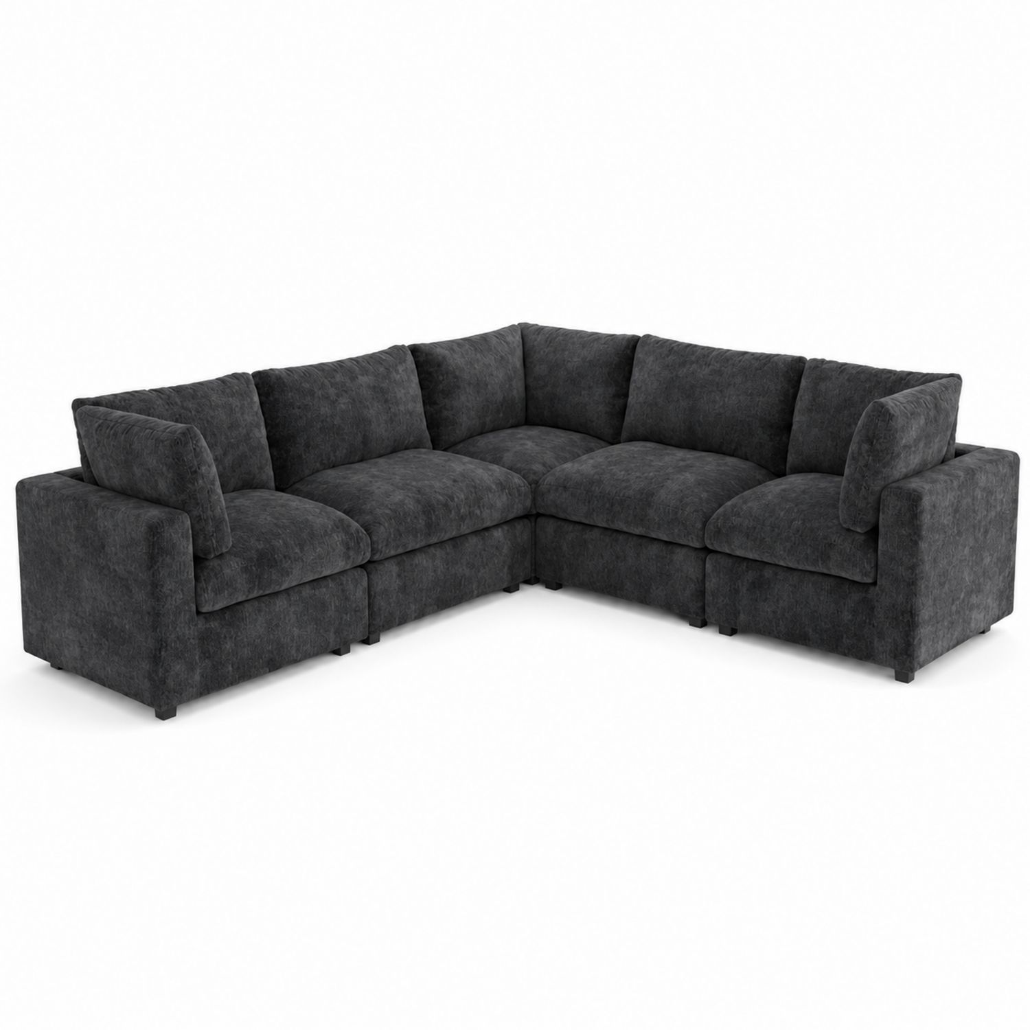 Narożna sofa modułowa z tkaniny poliestrowej, kolor Antracytowy