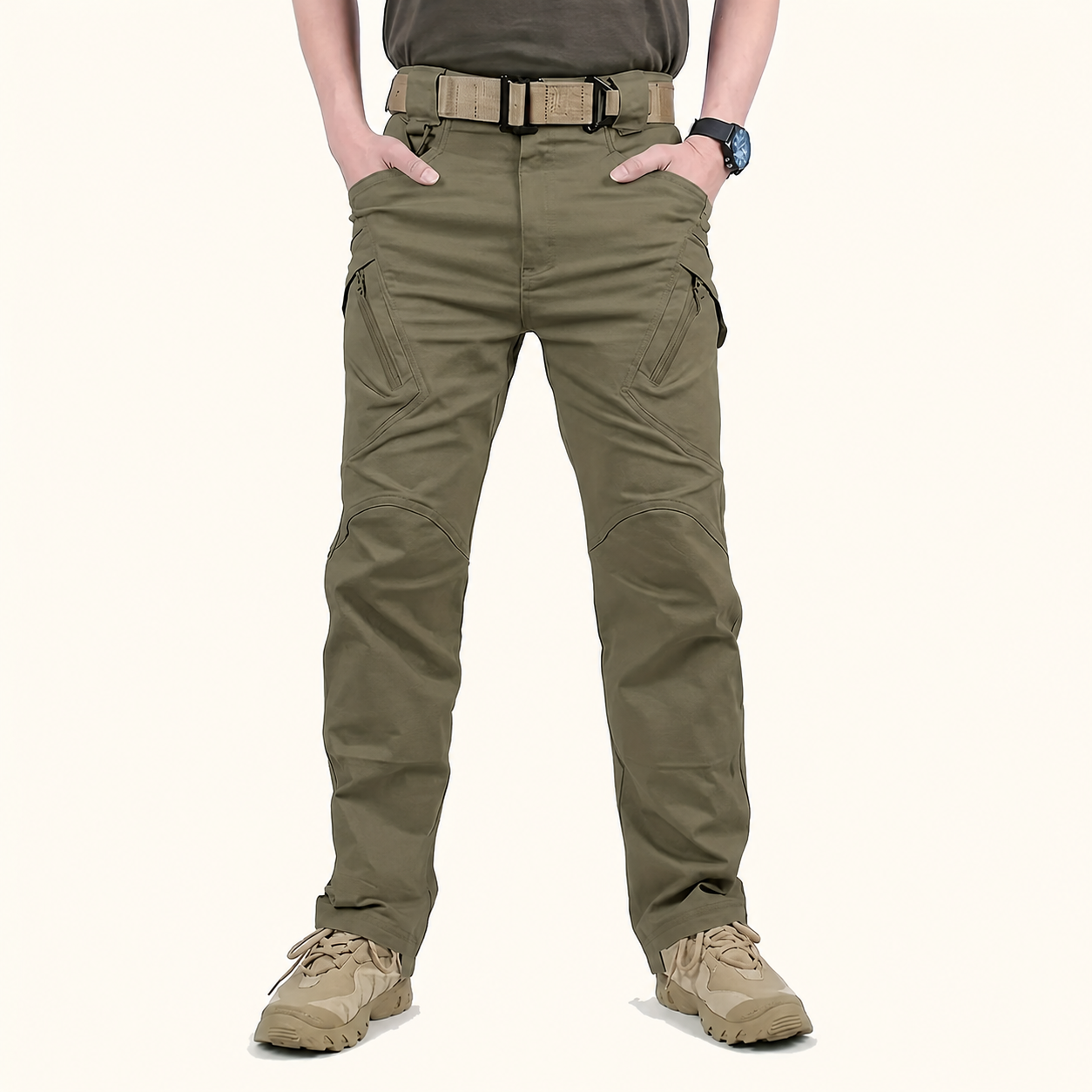 Men's tactical cargo pants group photo in mixed colors