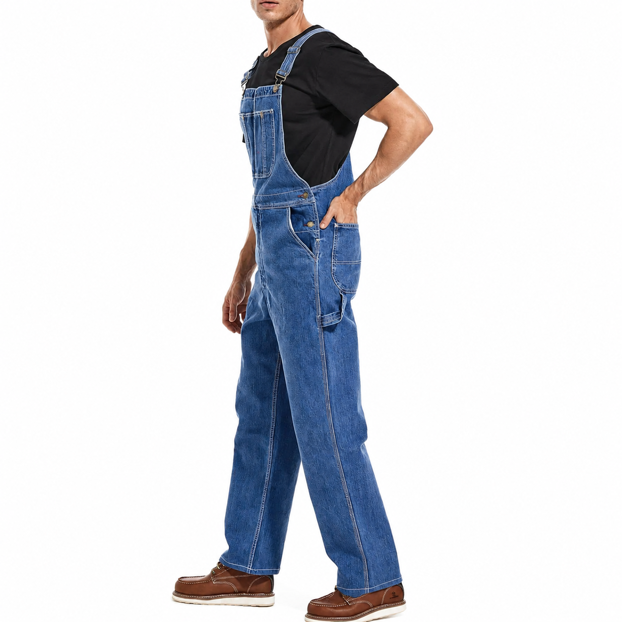 🔥Men's Denim Bib Overalls, Workwear with Adjustable Straps and Convenient Tool Pockets
