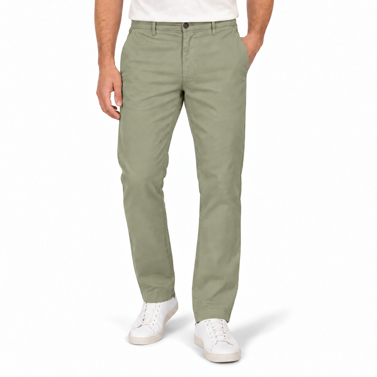 Dusty sage men's casual business pants front view