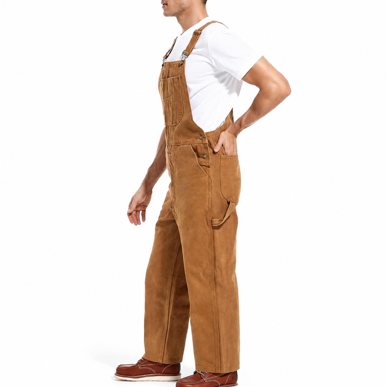 🔥Men's Denim Bib Overalls, Workwear with Adjustable Straps and Convenient Tool Pockets
