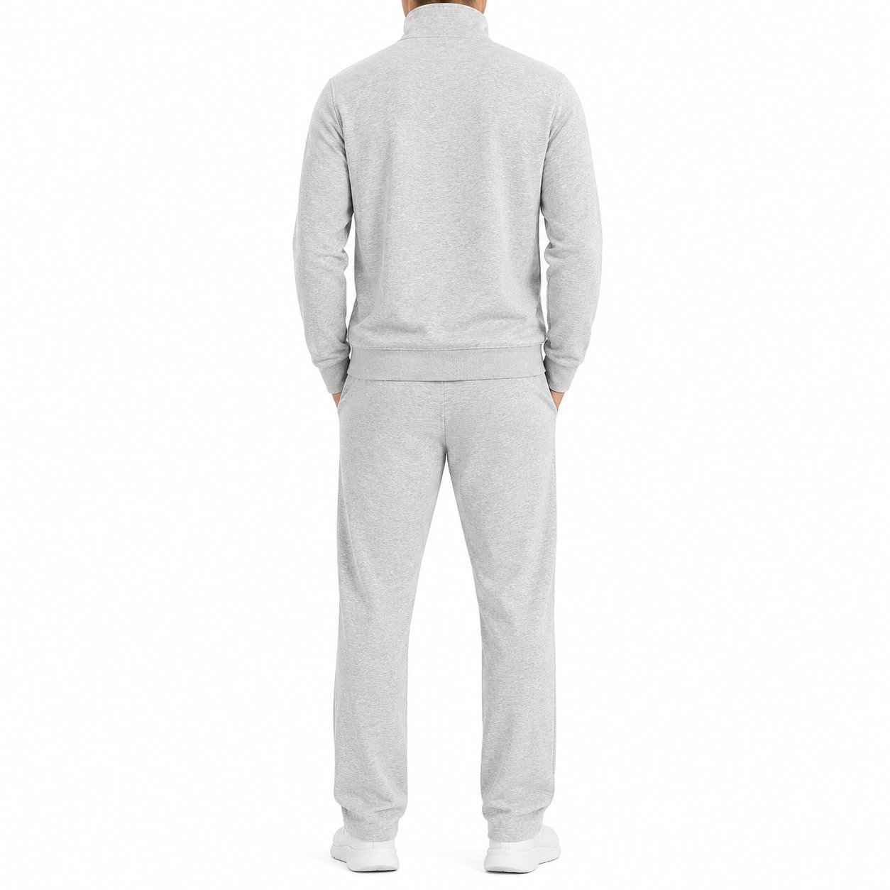 Light gray men's athletic tracksuit back view