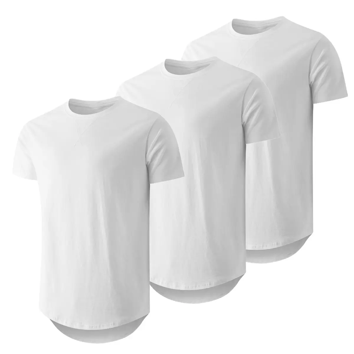 Men's 3 Pack Cotton Hipster Crewneck T-Shirts