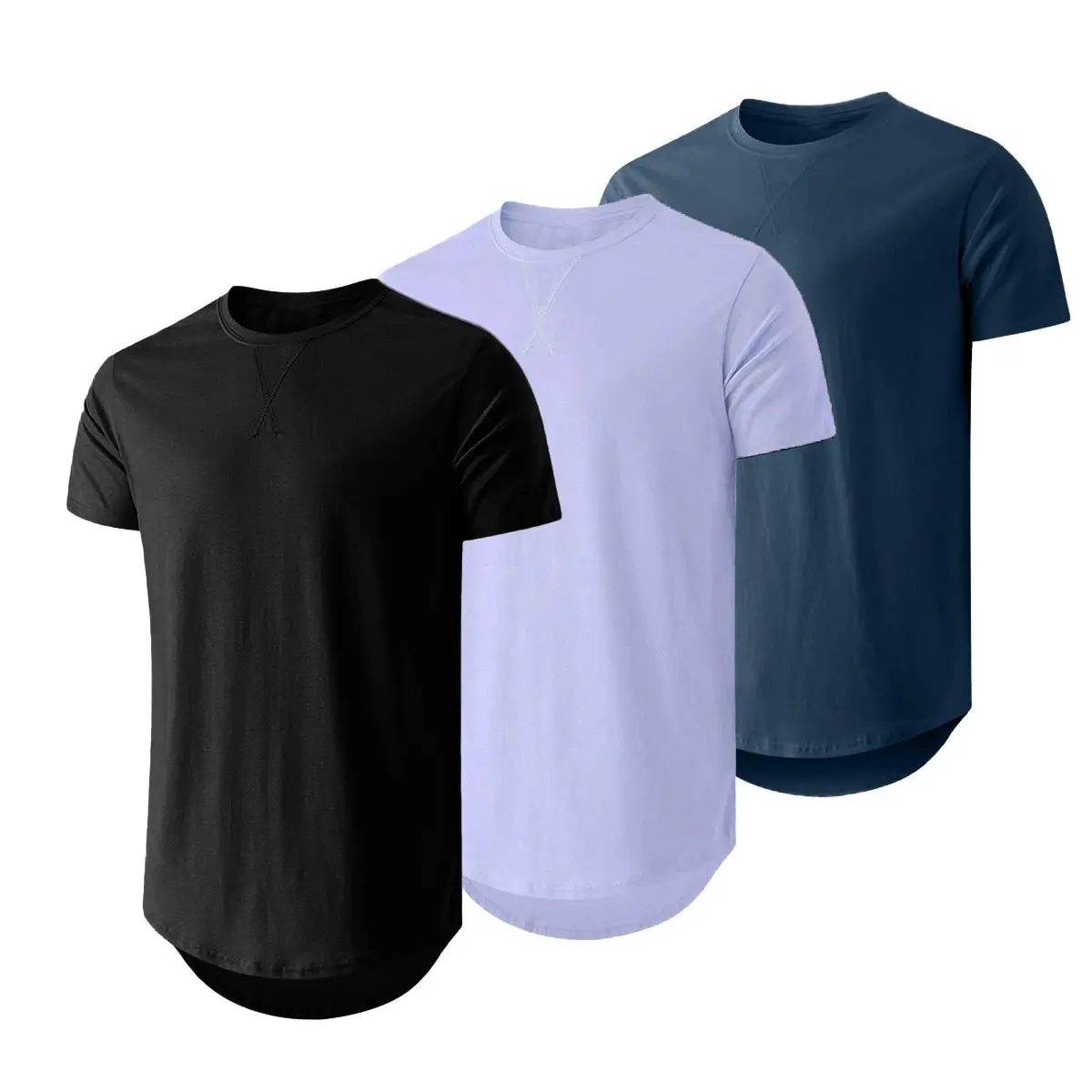 Men's 3 Pack Cotton Hipster Crewneck T-Shirts