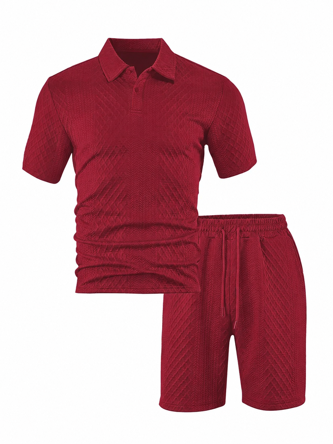Men's Polo Shirt and Drawstring Shorts Set