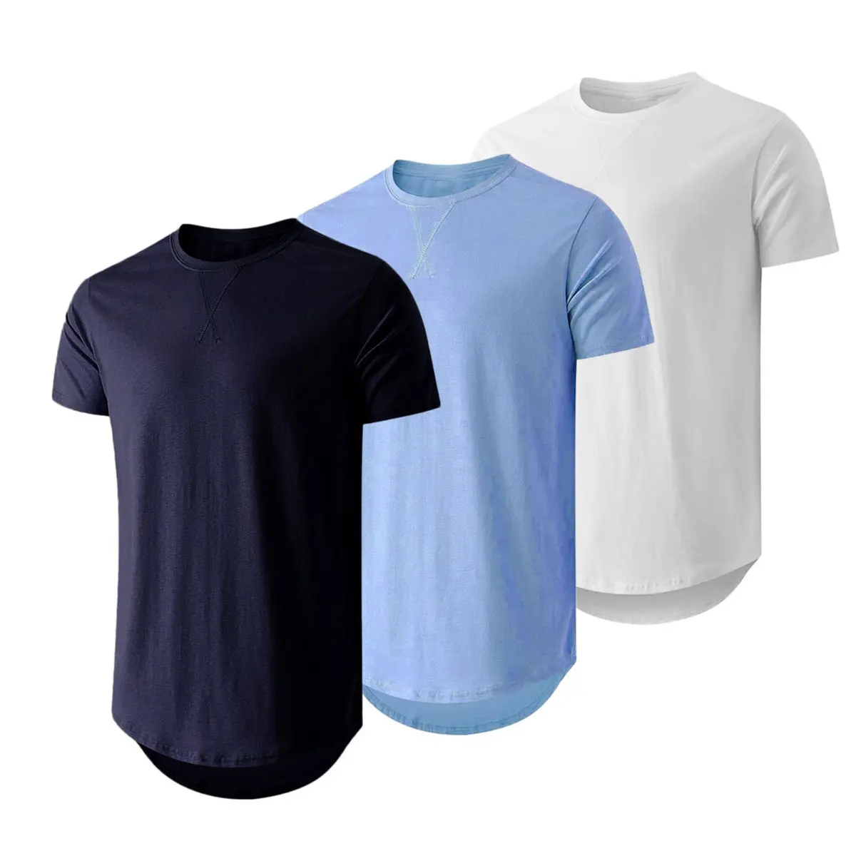 Men's 3 Pack Cotton Hipster Crewneck T-Shirts