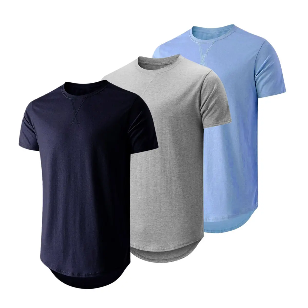 Men's 3 Pack Cotton Hipster Crewneck T-Shirts