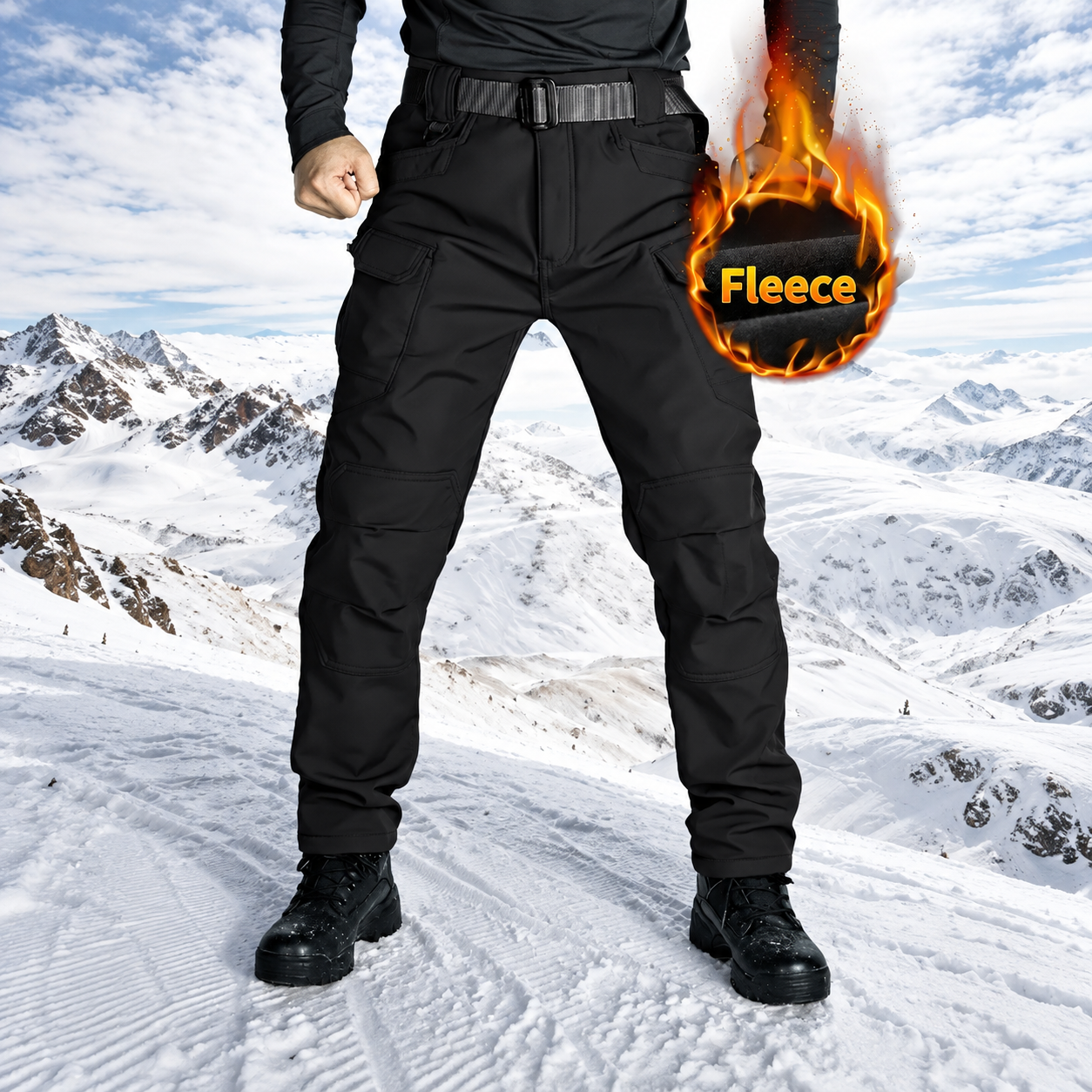 Men's Fleece-Lined Winter Cargo Pants