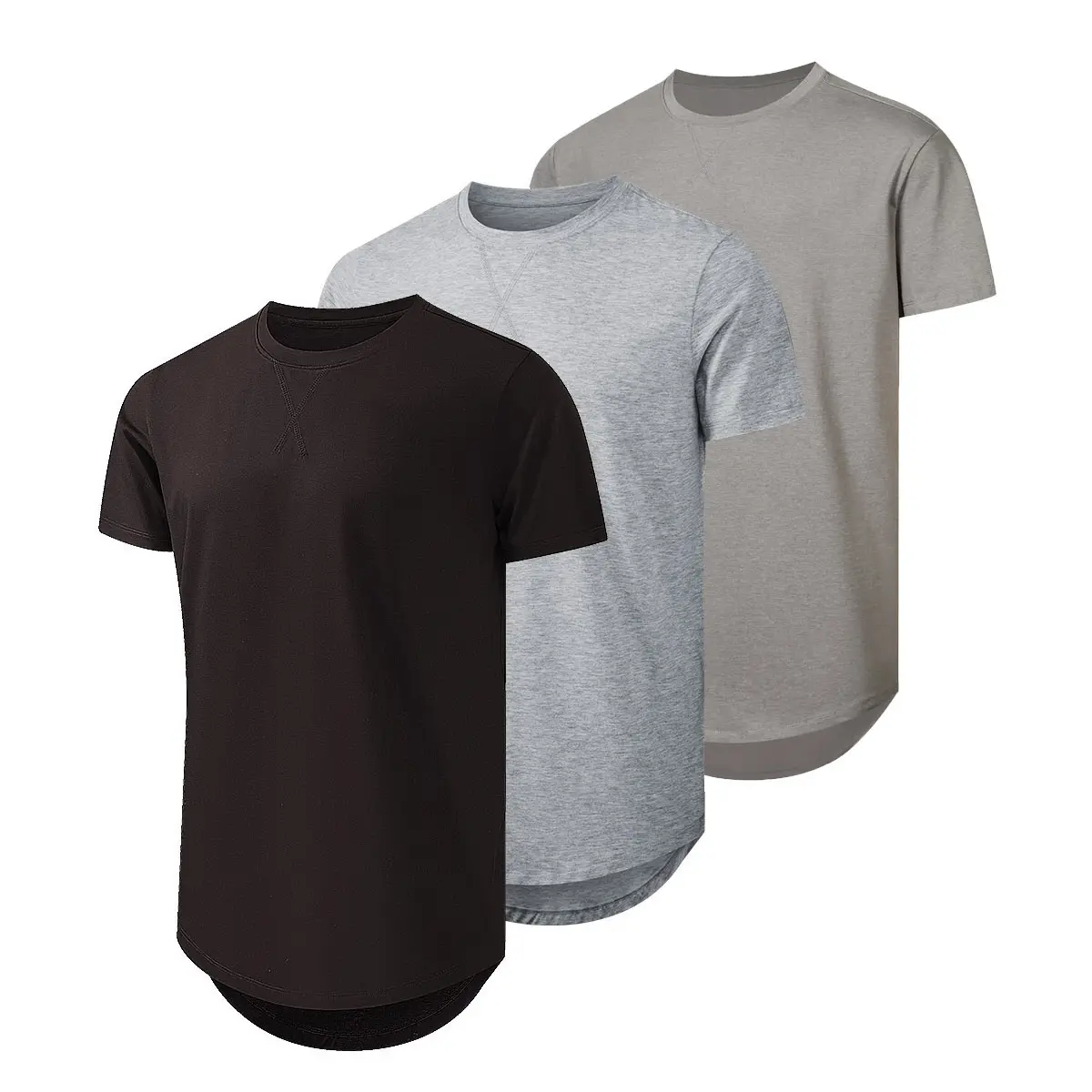 Men's 3 Pack Cotton Hipster Crewneck T-Shirts