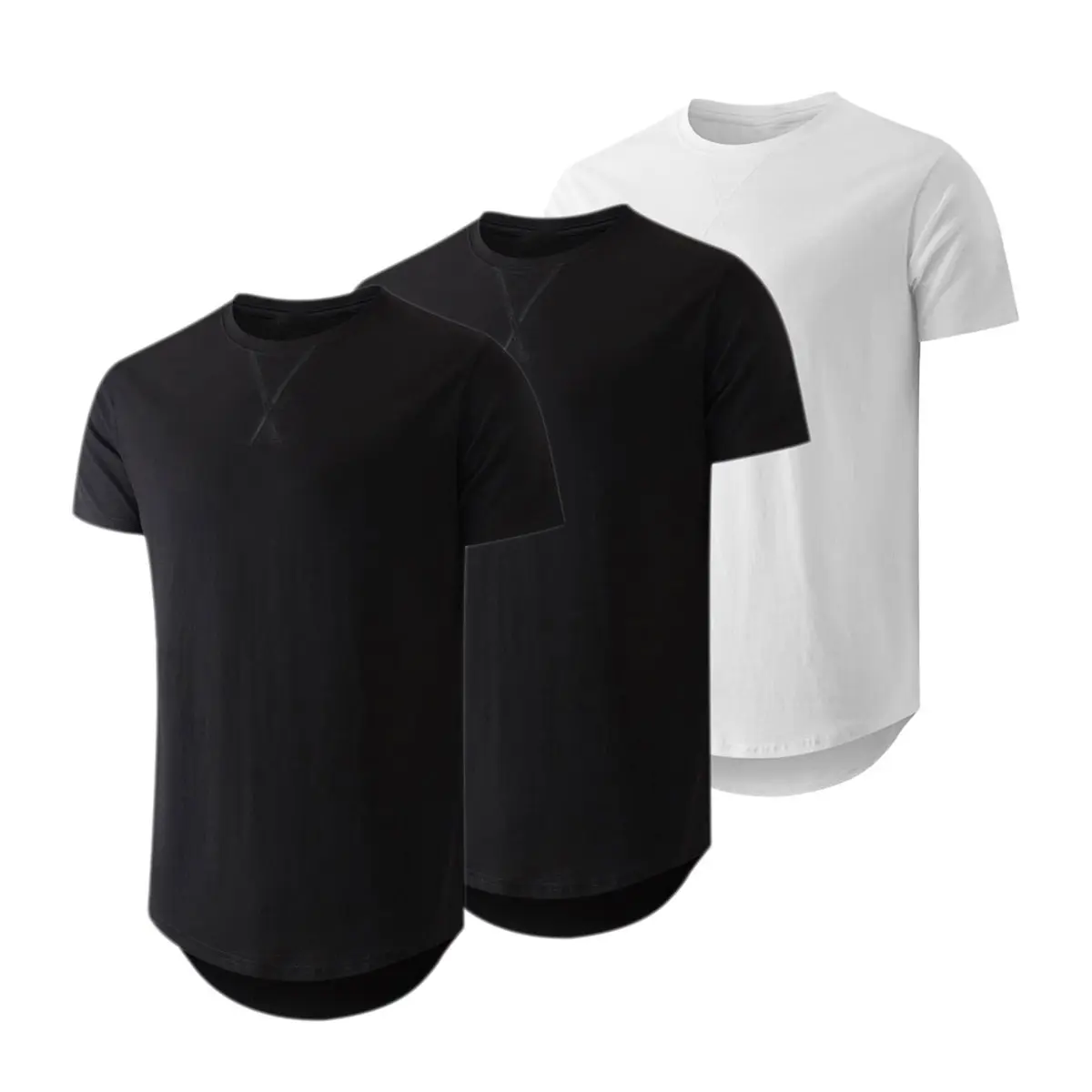 Men's 3 Pack Cotton Hipster Crewneck T-Shirts
