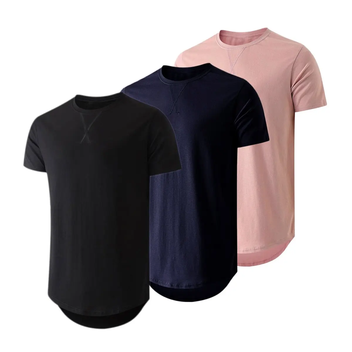 Men's 3 Pack Cotton Hipster Crewneck T-Shirts