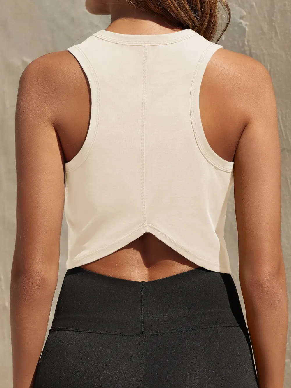 Women's Workout Cropped Tank Tops Racerback Sleeveless Crewneck Running Yoga Active Shirts
