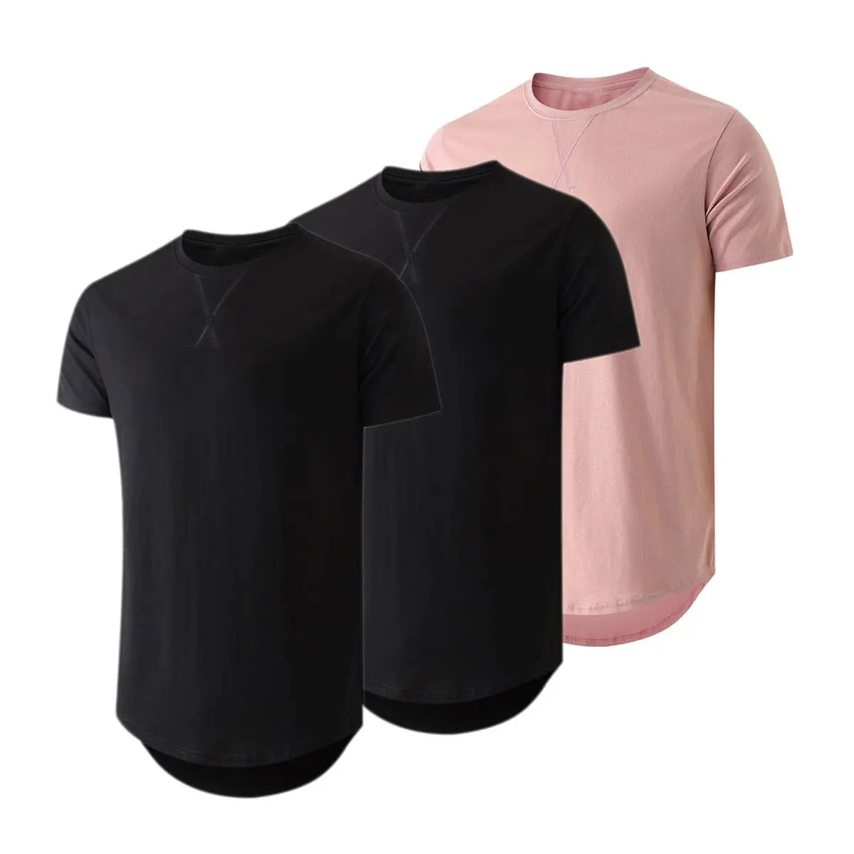 Men's 3 Pack Cotton Hipster Crewneck T-Shirts