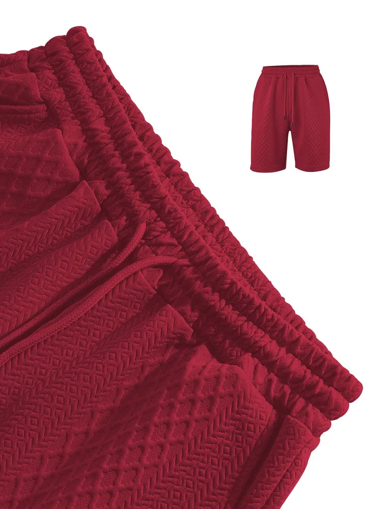 Men's Polo Shirt and Drawstring Shorts Set