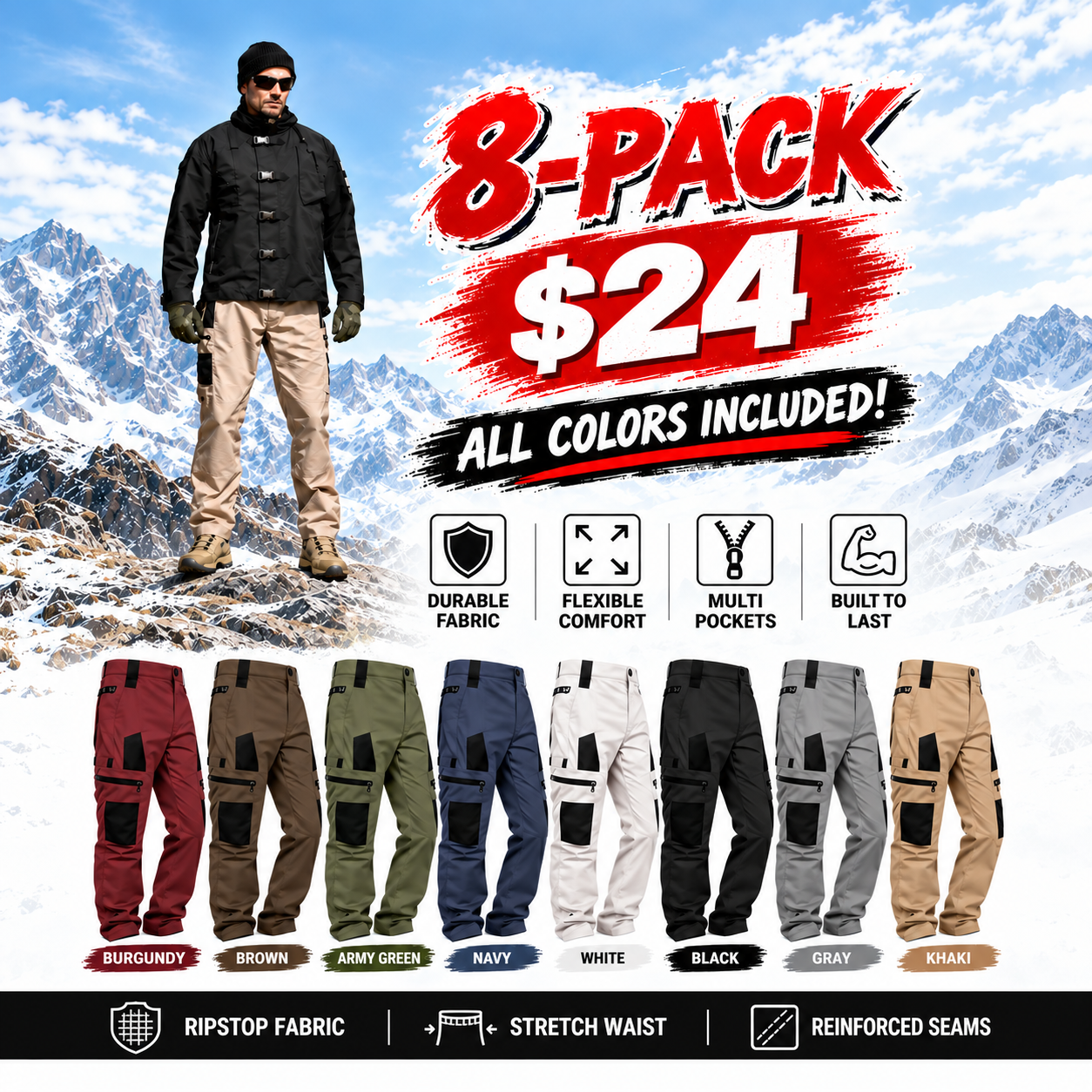 Fall New Arrival   Men's Loose-Fit Utility Jeans
