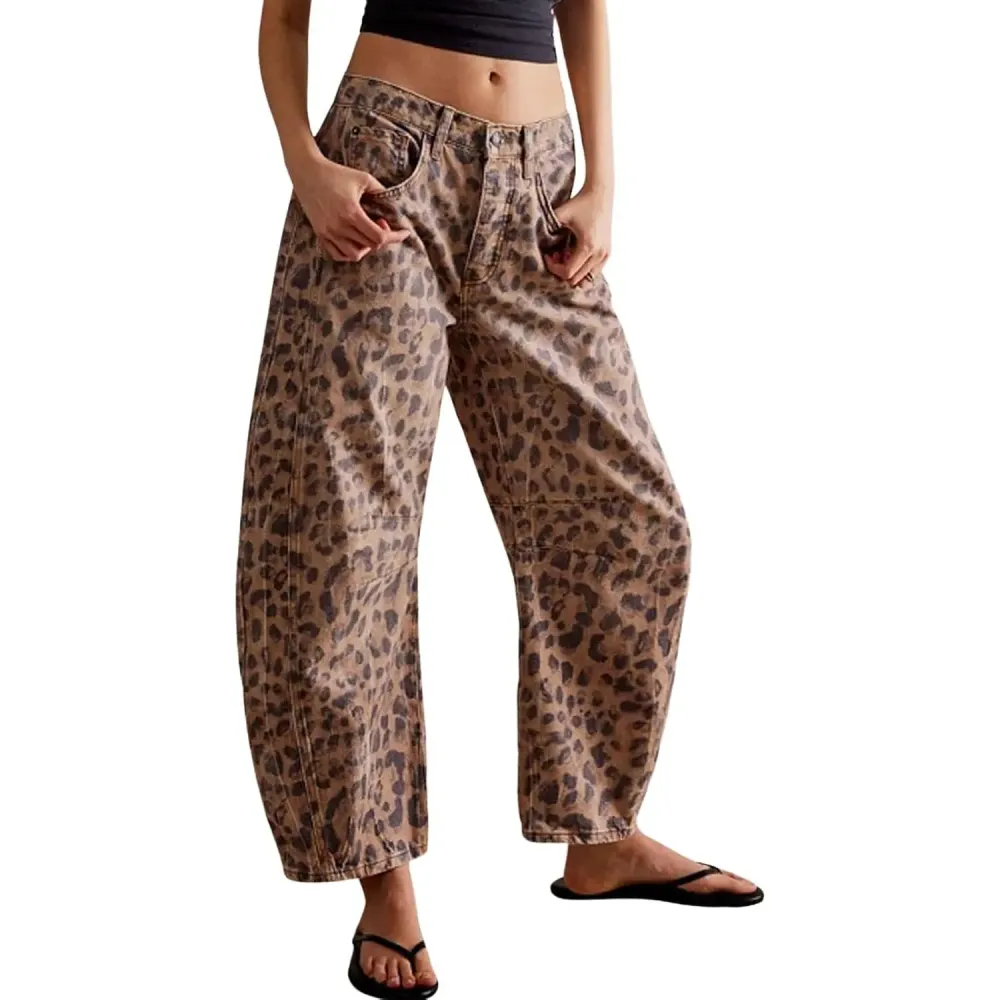  Barrel Jeans - Women Wide Leg Cropped Jeans