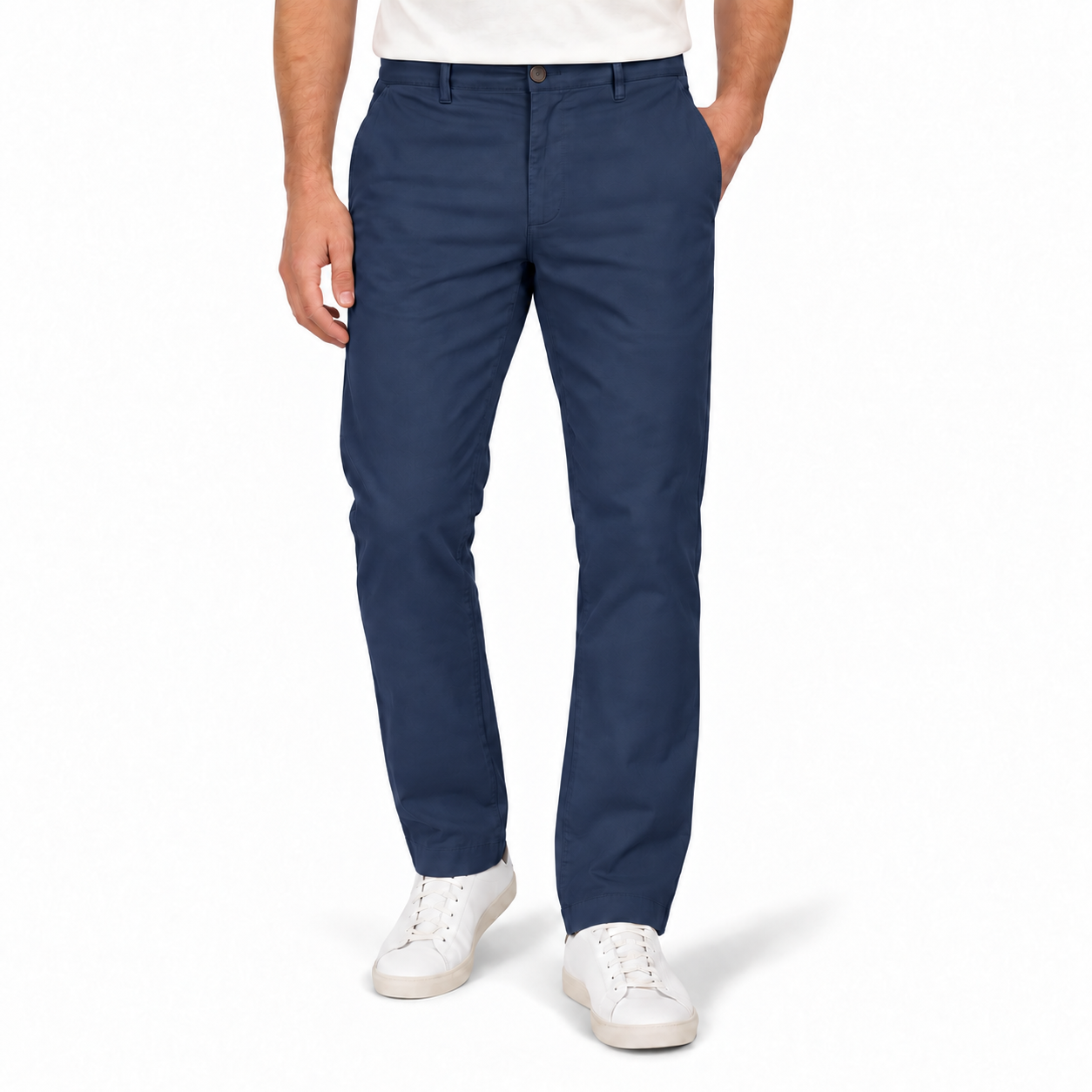 Deep navy men's casual business pants front view