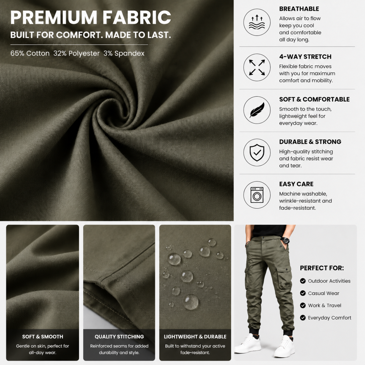 Men’s  Multi-Color Cargo Joggers