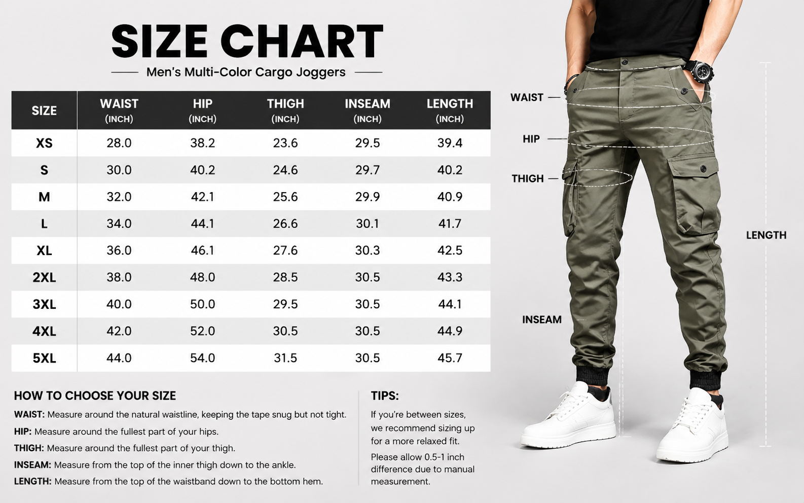 Men’s  Multi-Color Cargo Joggers