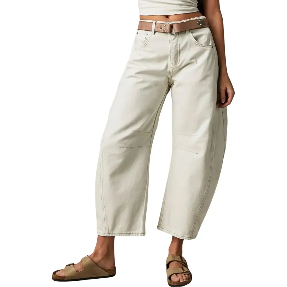  Barrel Jeans - Women Wide Leg Cropped Jeans