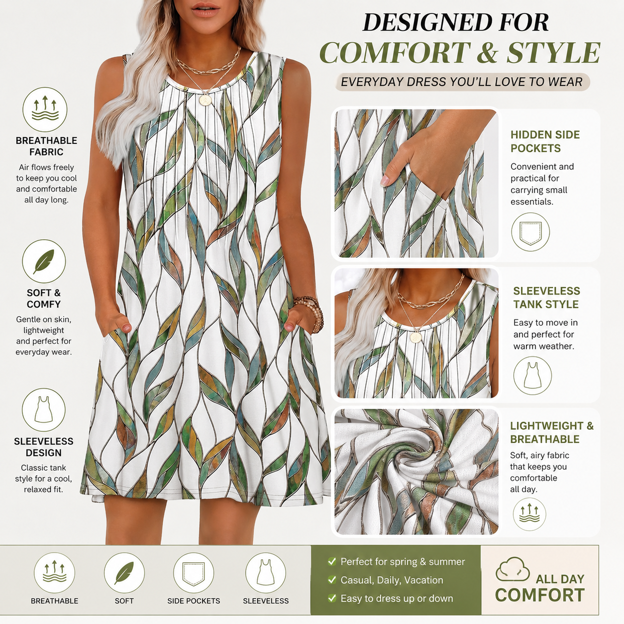 Lightweight breathable fabric detail