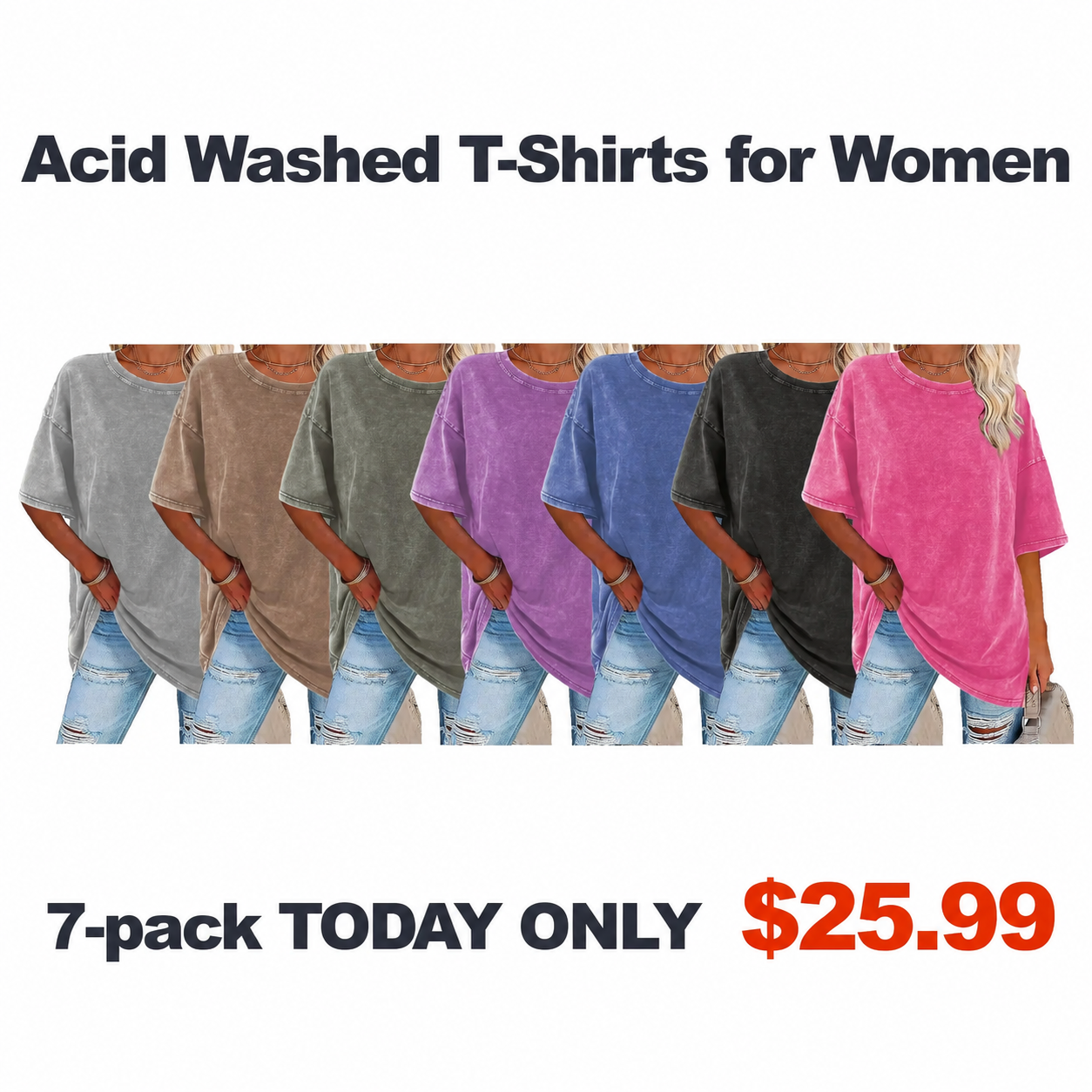 Acid Washed T-Shirts for Women