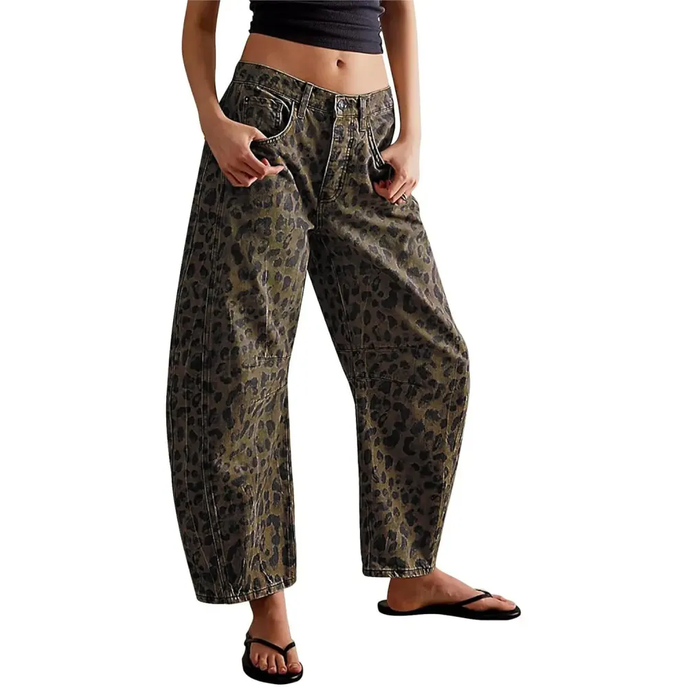  Barrel Jeans - Women Wide Leg Cropped Jeans