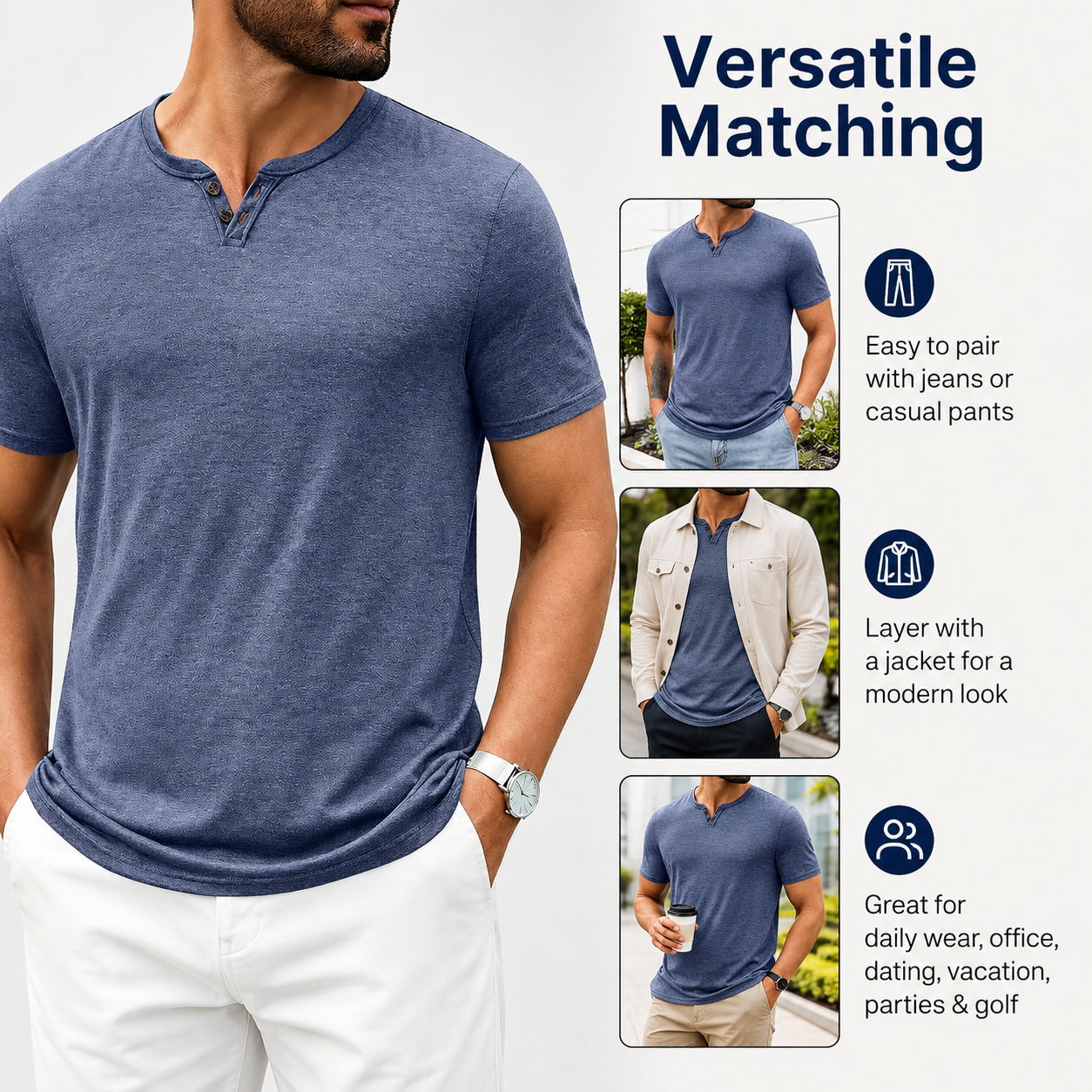 Easy styling and casual wear detail