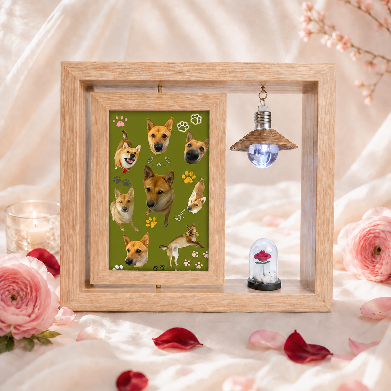 Forever Glow Custom Pet Memory Frame – Personalized Light-Up Keepsake for Your Furry Friend