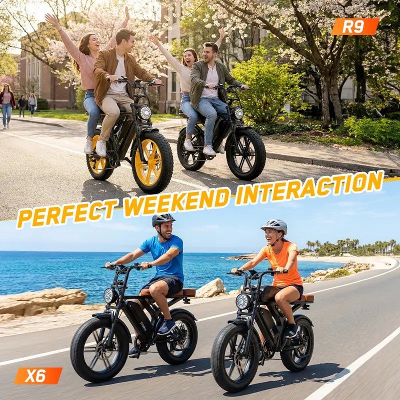 R9 Electric Bike 1500W Dual Battery | Up to 120 Miles Range | 20"x4.0 Fat Tires | 7-Speed, LCD Display, Front Suspension | Adult Ebike Commuter Mountain Bike Dual Brakes
