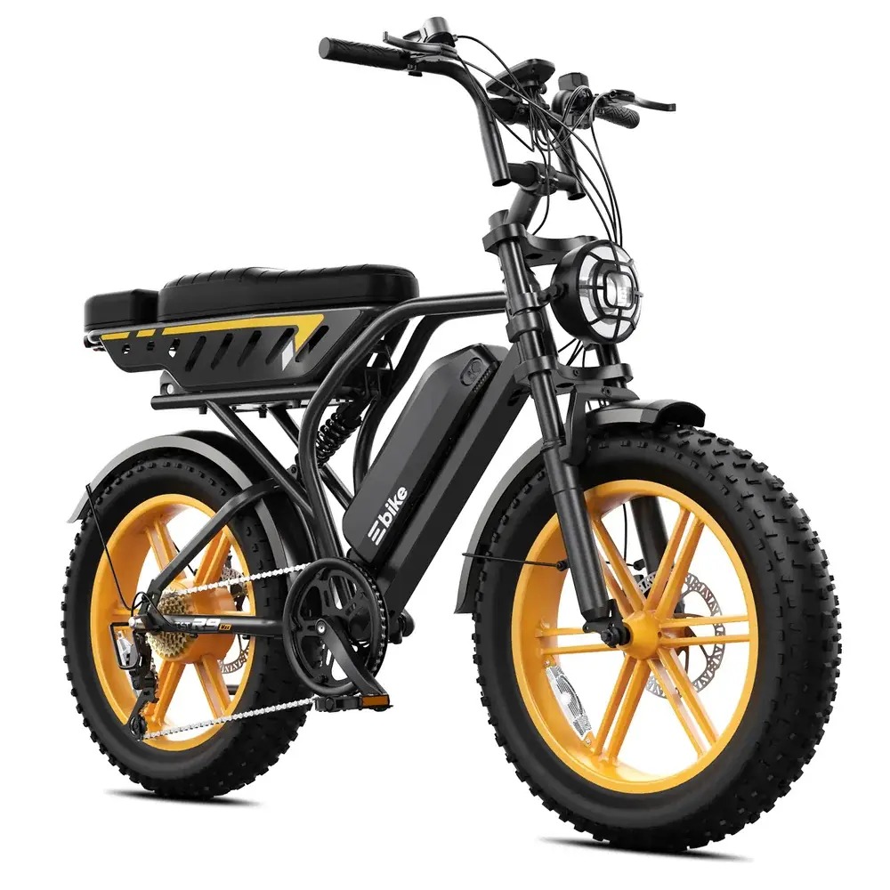 R9 Electric Bike 1500W Dual Battery | Up to 120 Miles Range | 20"x4.0 Fat Tires | 7-Speed, LCD Display, Front Suspension | Adult Ebike Commuter Mountain Bike Dual Brakes
