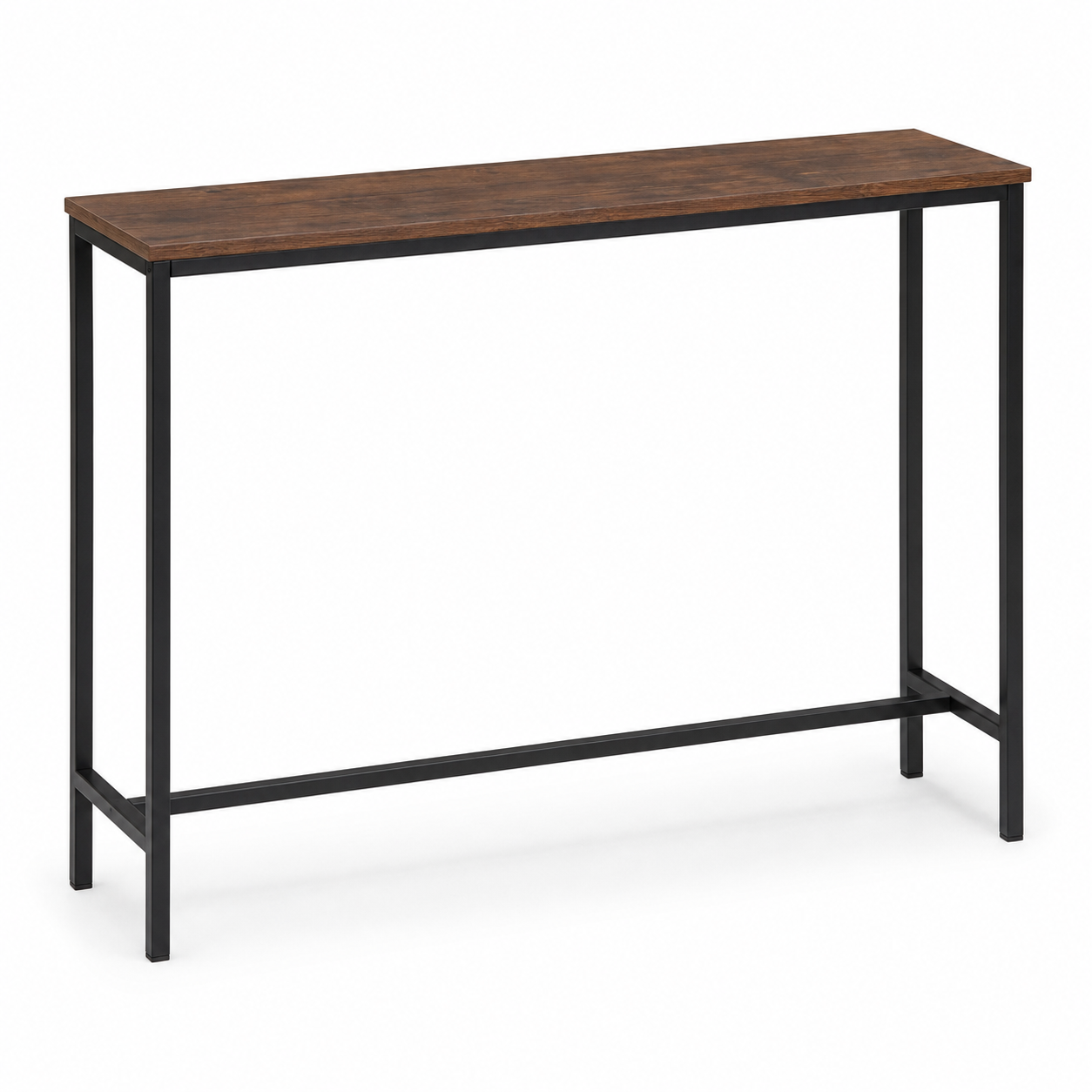 Schlanker Sofatisch Nussbaum-Optik 100x35 cm für die Rückseite von Sofas-OakveraLiving