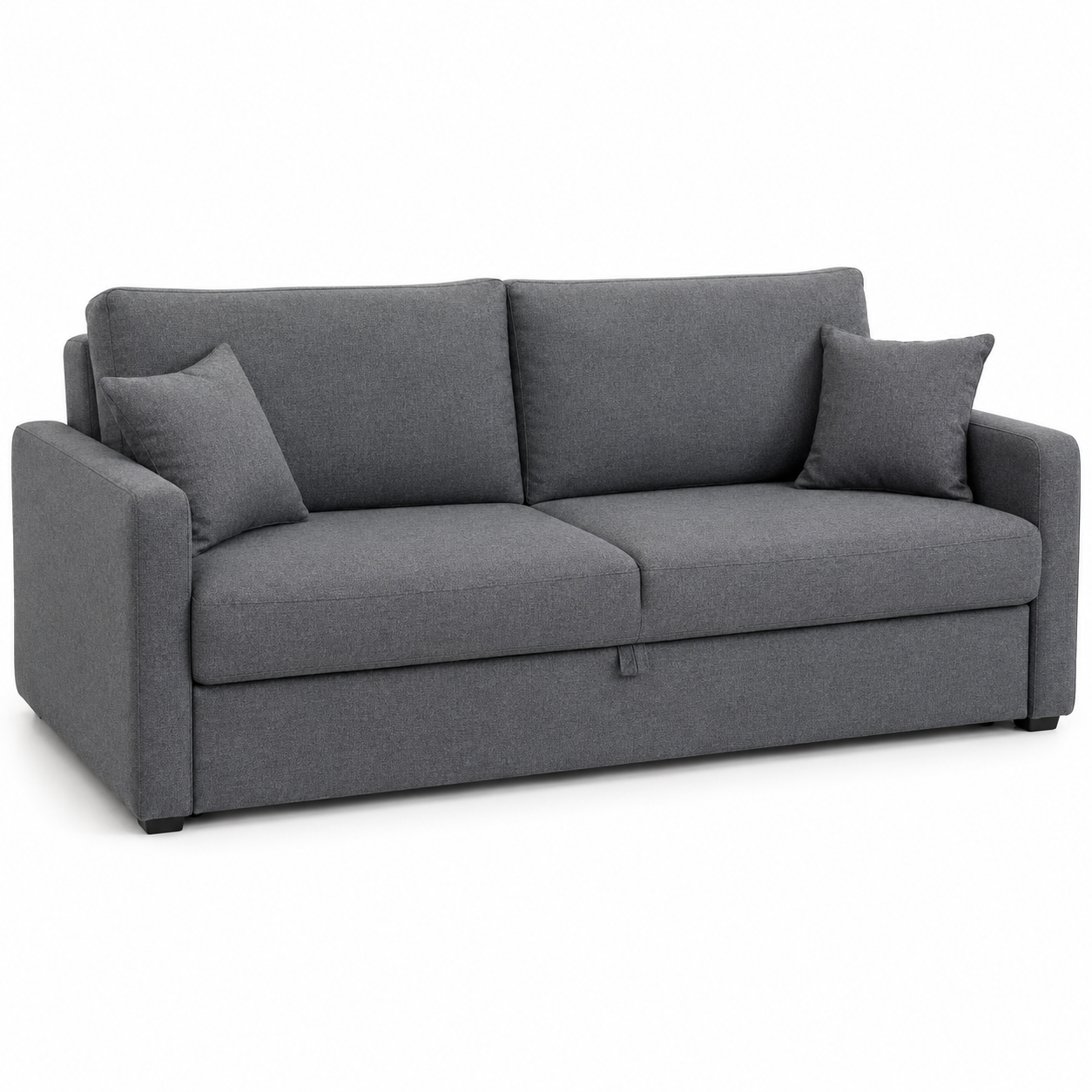 Schlafsofa in Grau mit Bettfunktion und integriertem Stauraum 200 cm-OakveraLiving