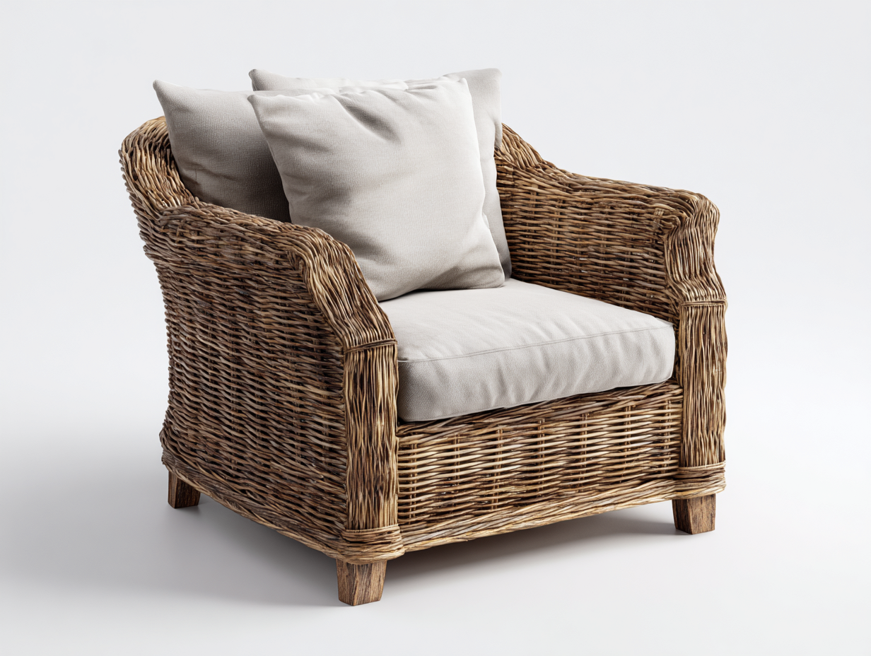 Polyrattan Gartensessel Rattanoptik 75x70x80 cm - Braun-Beige - Komfortables Design-Hataiadecor