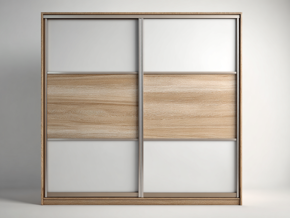 Kleiderschränke mit Schiebetüren 180x60x200 cm Holzoptik mit 2 Schiebetüren - grau braun - modernes Design-Lovexvohome