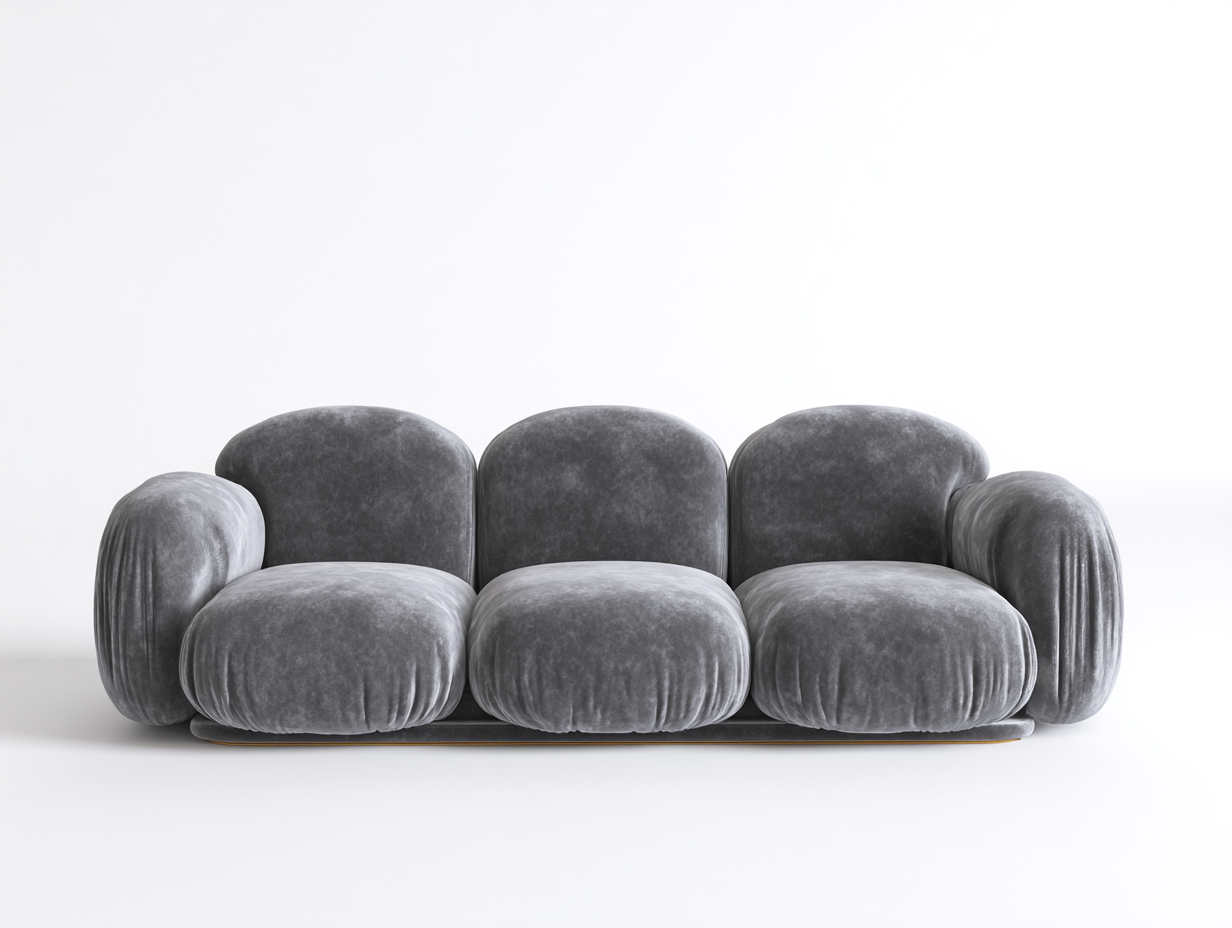 3 Sitzer Sofas Samtstoff 230x100x78 cm - Grau - Modernes Lounge Design-Lovexvohome