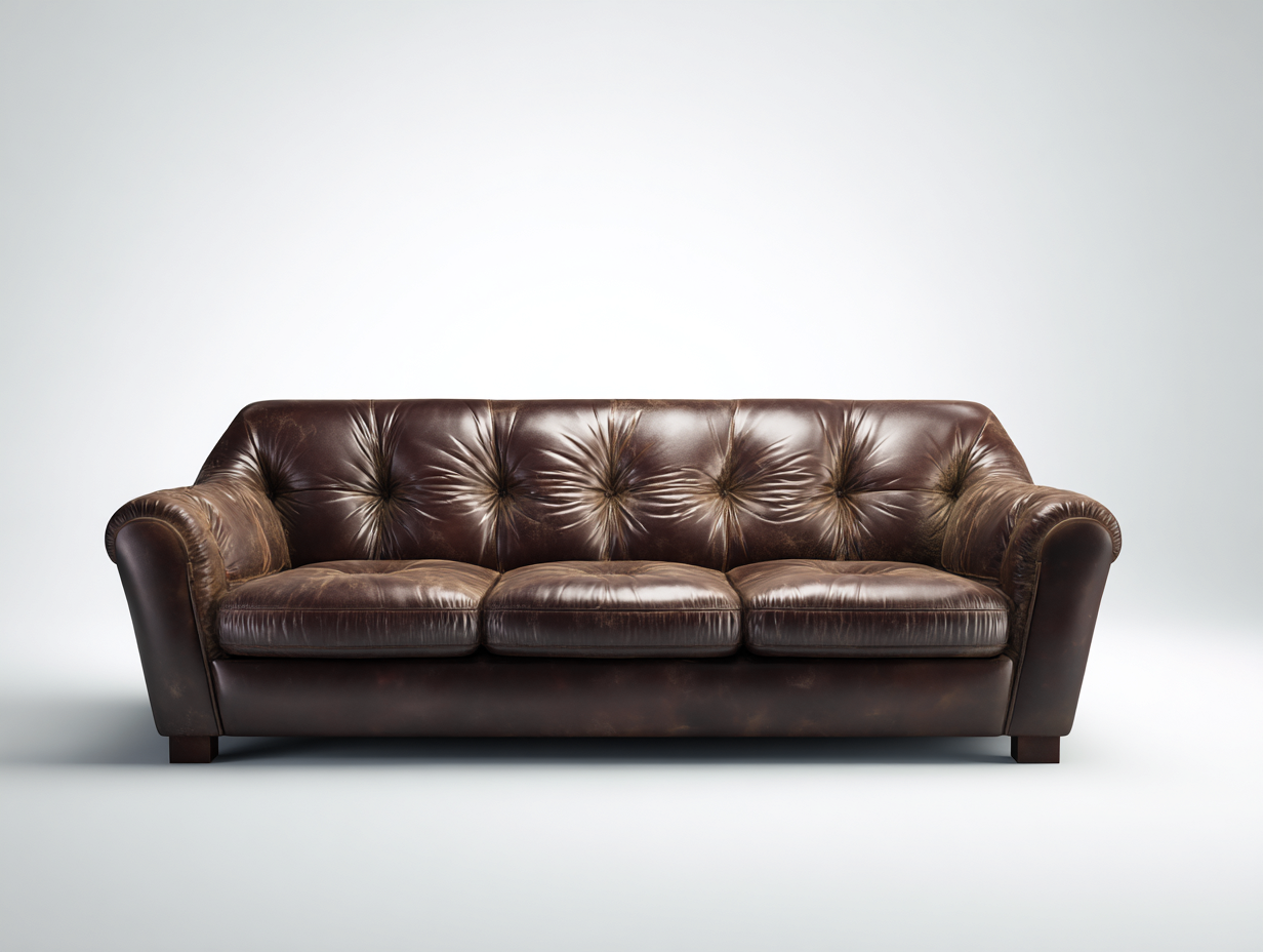 3 Sitzer Sofa Leder 220x90x85 cm - Dunkelbraun - Chesterfield Stil-Lovexvohome